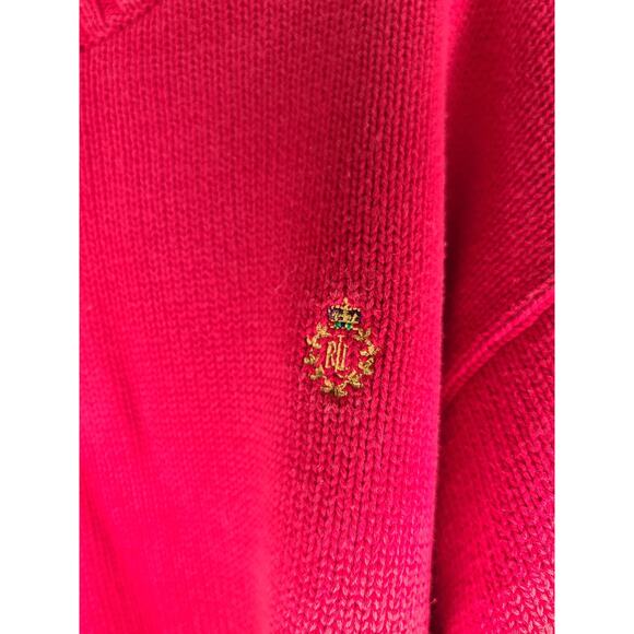 Vintage Ralph Lauren red cotton long sleeve sweater - xl - Picture 2 of 5
